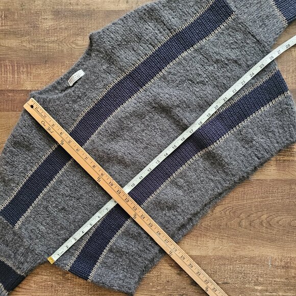 Brunello Cucinelli Alpaca Virgin Wool Metallic Stripe Cropped Sweater, XL, Grey - Picture 3 of 8